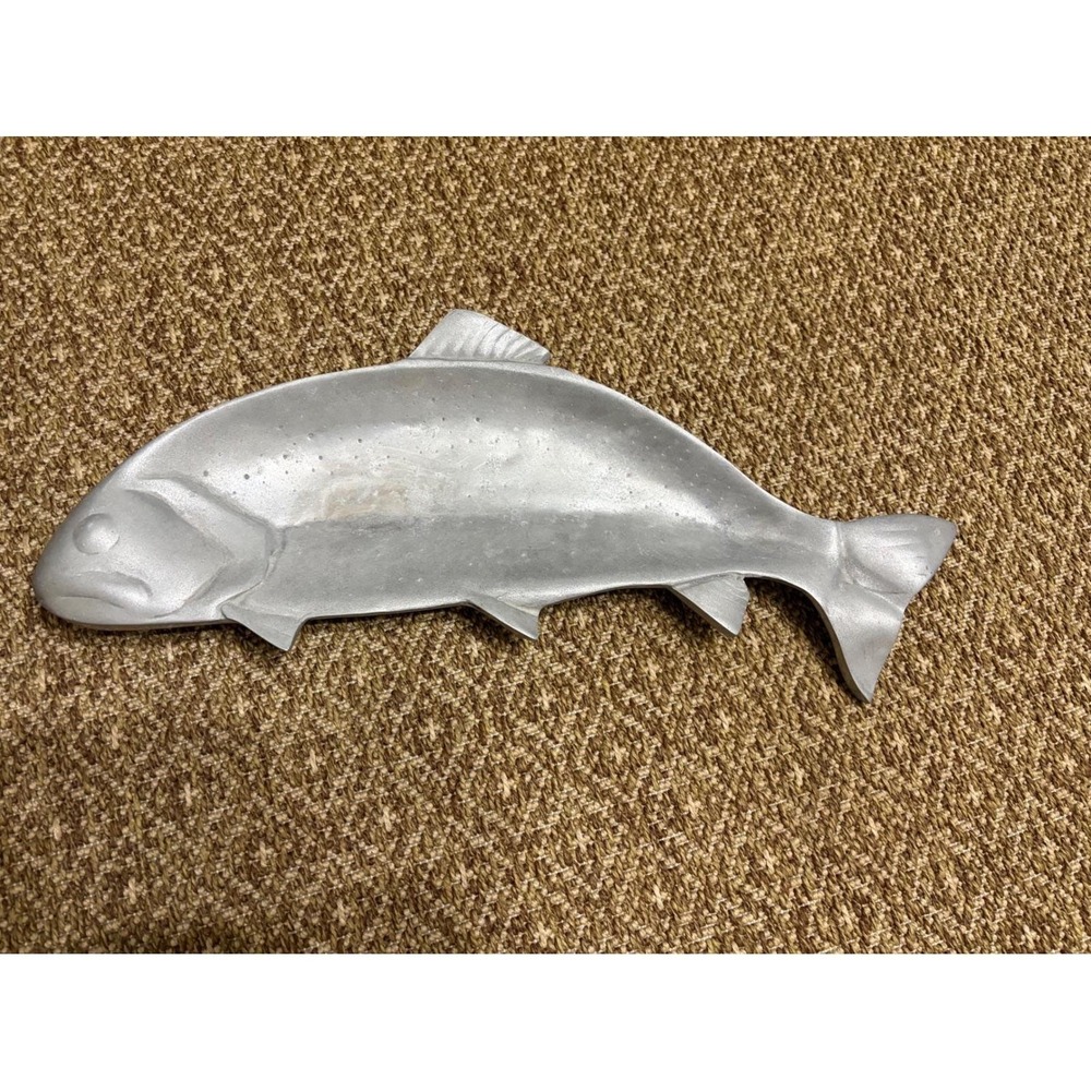Burbank & Co Aluminum Salmon Serving Platter 21 Inch Fish Tray Mexico Metalware